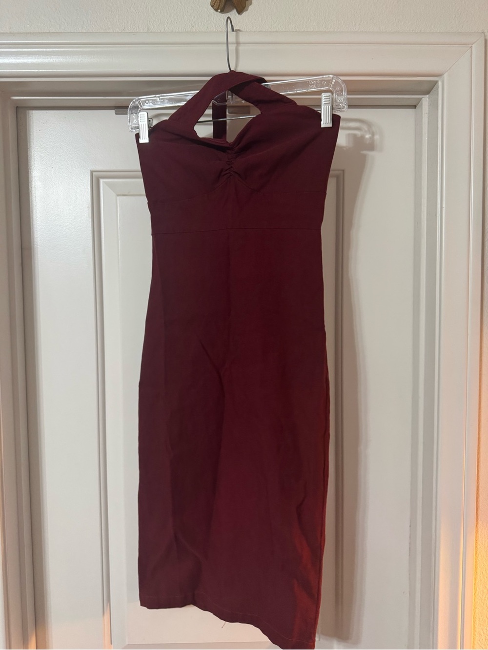 Rock Steady Pinup Cross Halter Burgundy Dress Size S